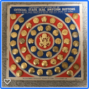 d001-20th Century Original Card of 50 State Seals & U,S. of America Coat of Arms